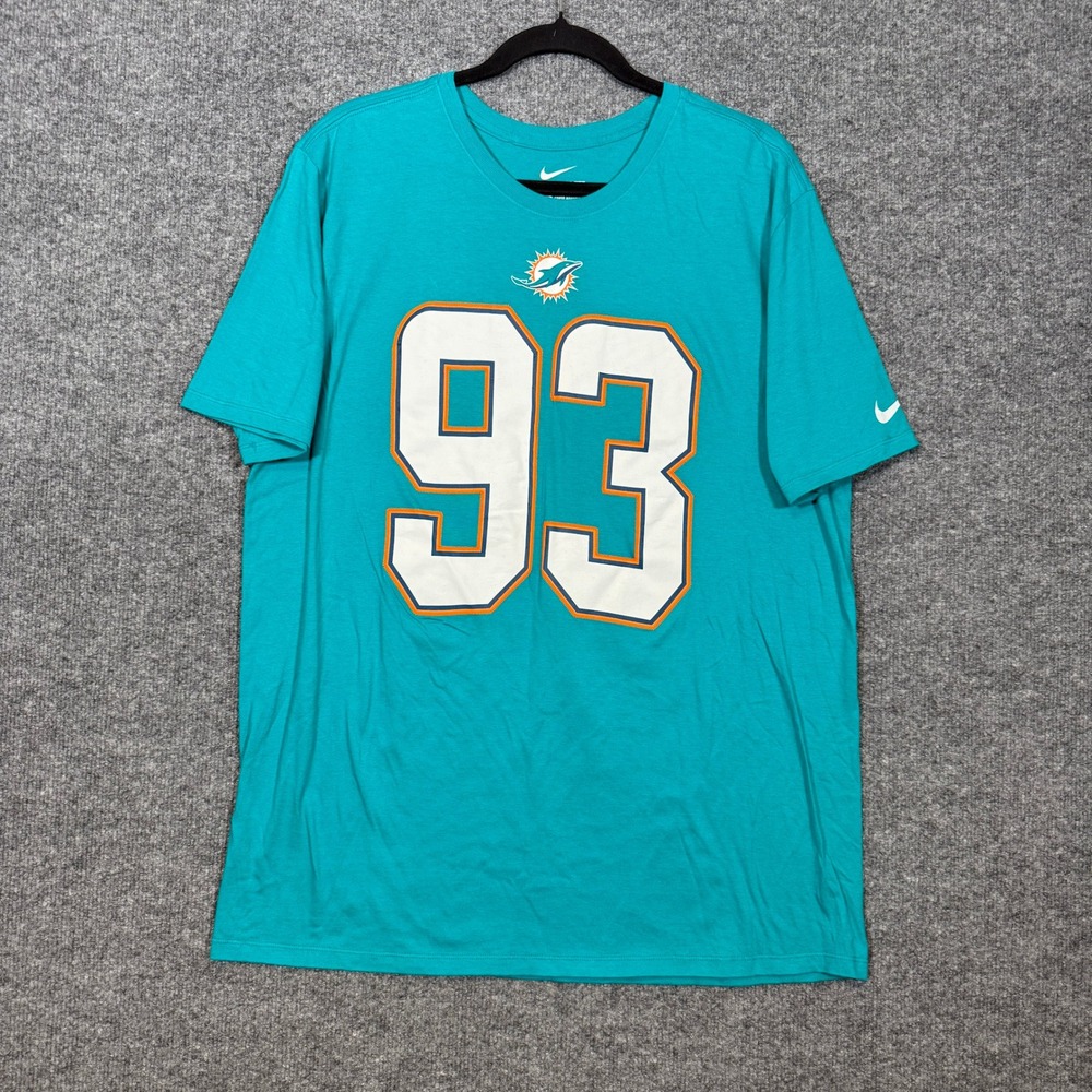 Nike Miami‎ Dolphins #93 Suh Shirt Mens XL Teal Athletic Tshirt NFL Ndamukong